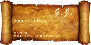 Gyurik Jakab névjegykártya