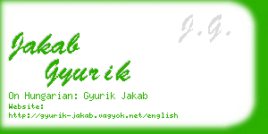 jakab gyurik business card